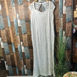 Vfshow 3XL white long lace Designer dress